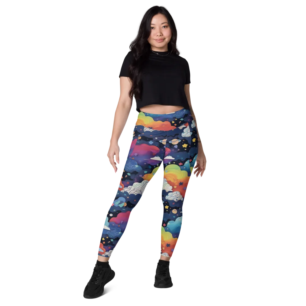Nebula Rainbow on Leggings with Pockets — Front