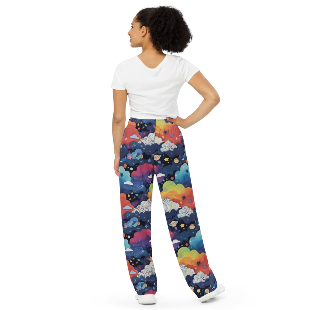 Nebula Rainbow on Wide-Leg Pants — Back