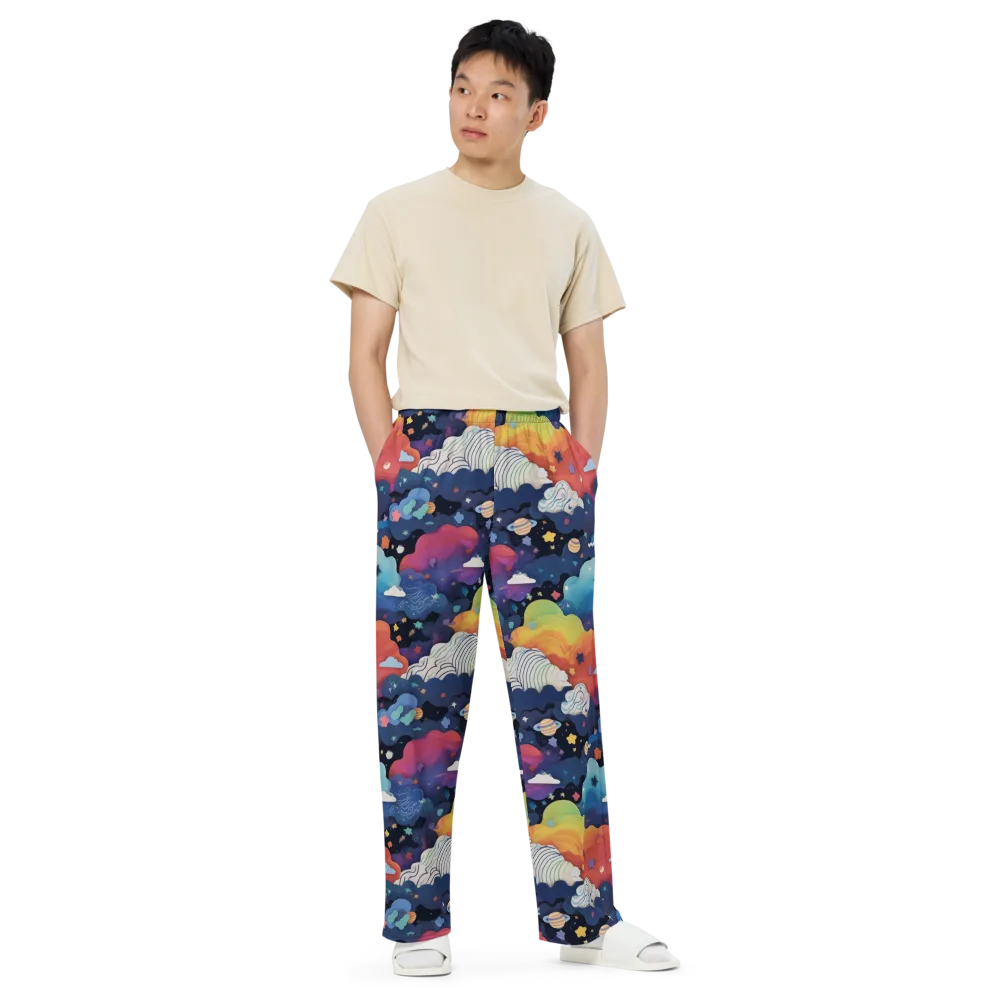 Nebula Rainbow on Wide-Leg Pants — Front