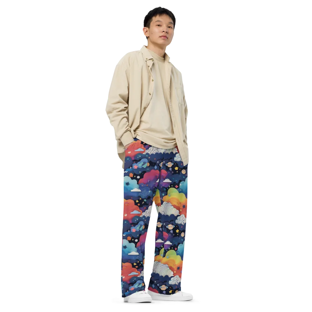 Nebula Rainbow on Wide-Leg Pants — Right Front