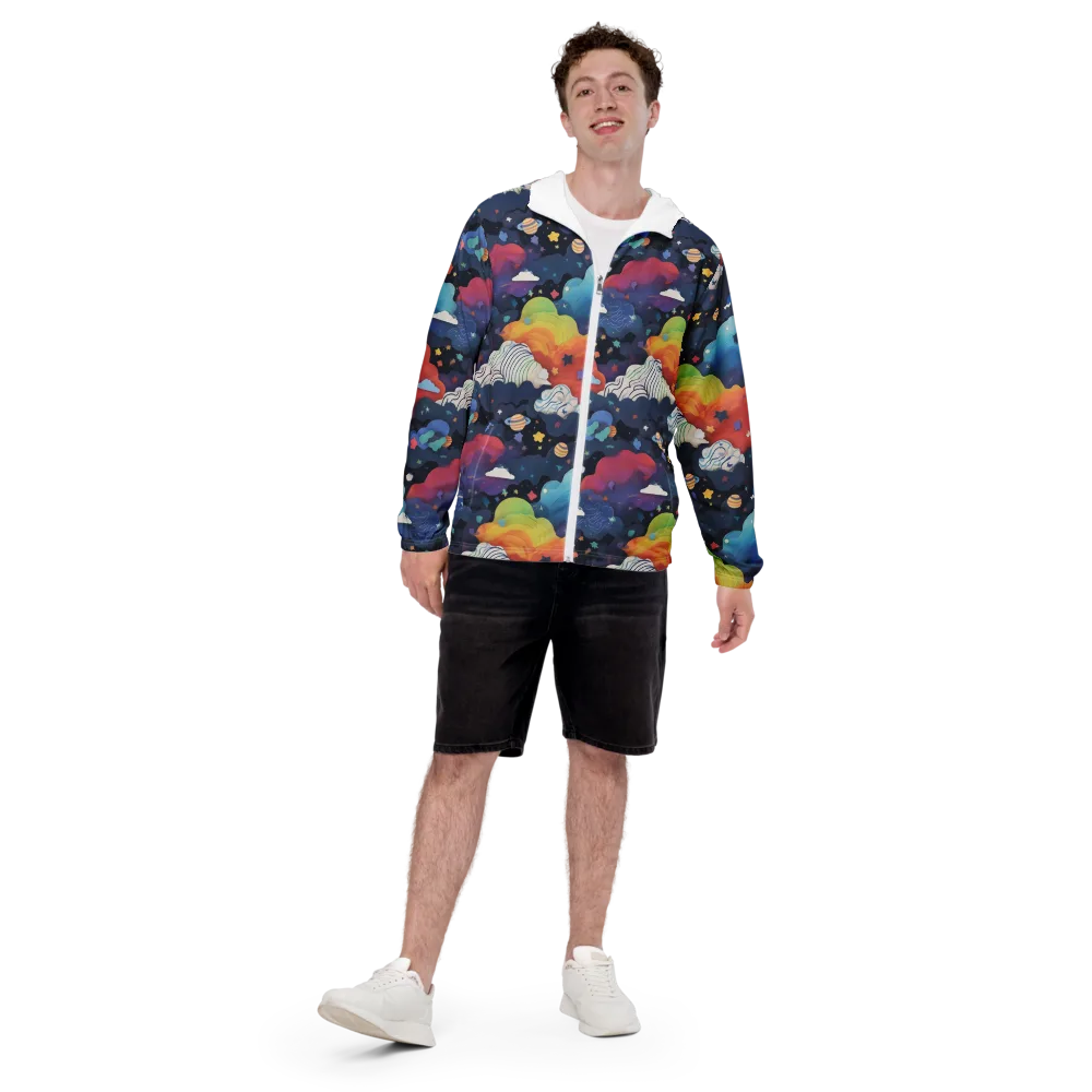 Nebula Rainbow on Men's Windbreaker — Front