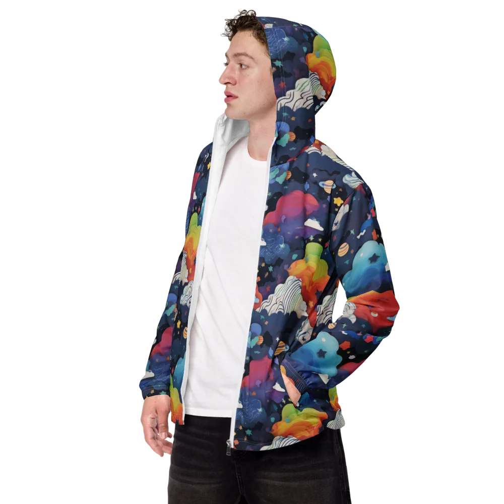 Nebula Rainbow on Men's Windbreaker — Left Front