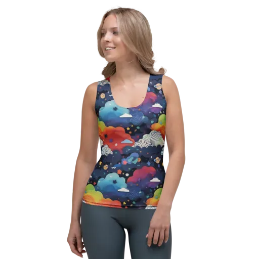 Nebula Rainbow on a Women's Tank Top