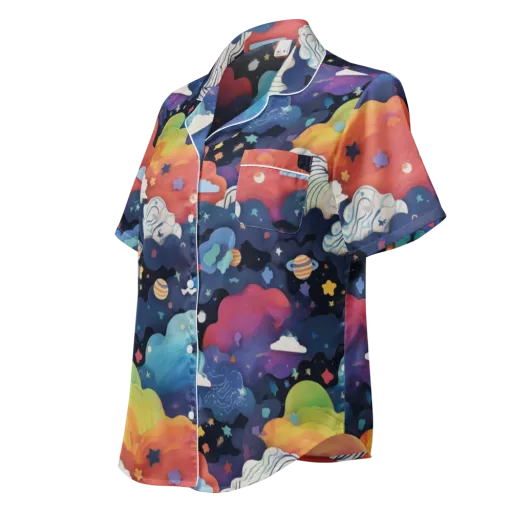 Nebula Rainbow on a Women's Short Sleeve Pajama Top