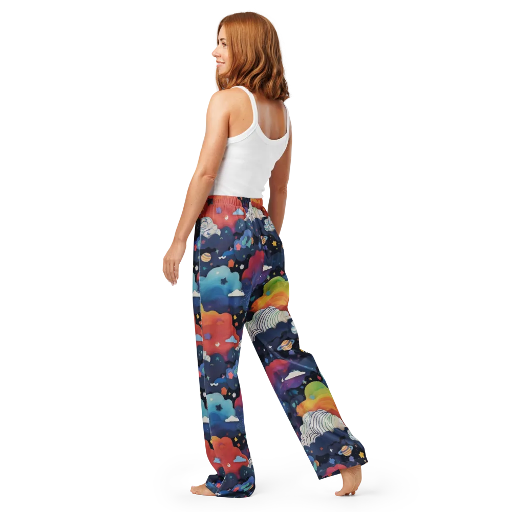 Nebula Rainbow on Women's Pajama Pants — Back