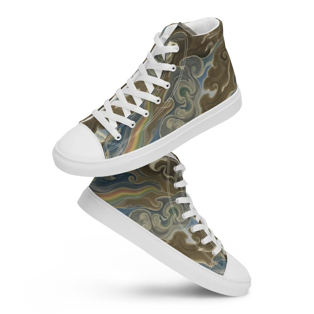 Tempest Scroll on Men's High Top Canvas Shoes — Front