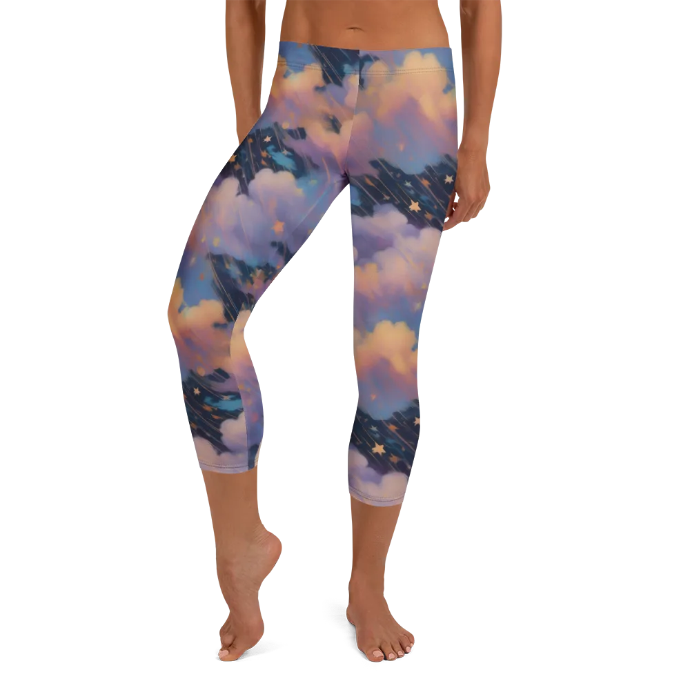 Velvet Comet Drift on Capri Leggings — Front