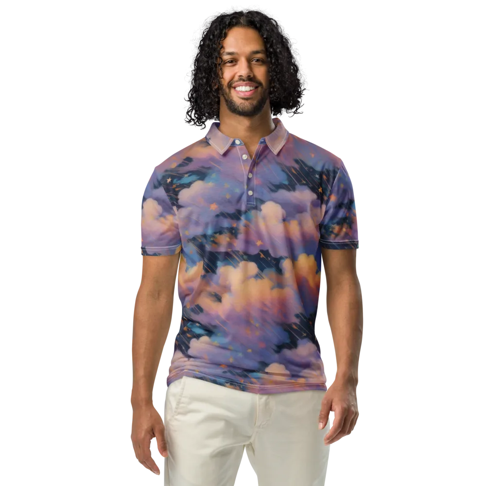 Velvet Comet Drift on Men's Slim Fit Polo Shirt — Front
