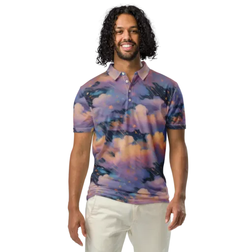 Velvet Comet Drift on a Men's Slim Fit Polo Shirt