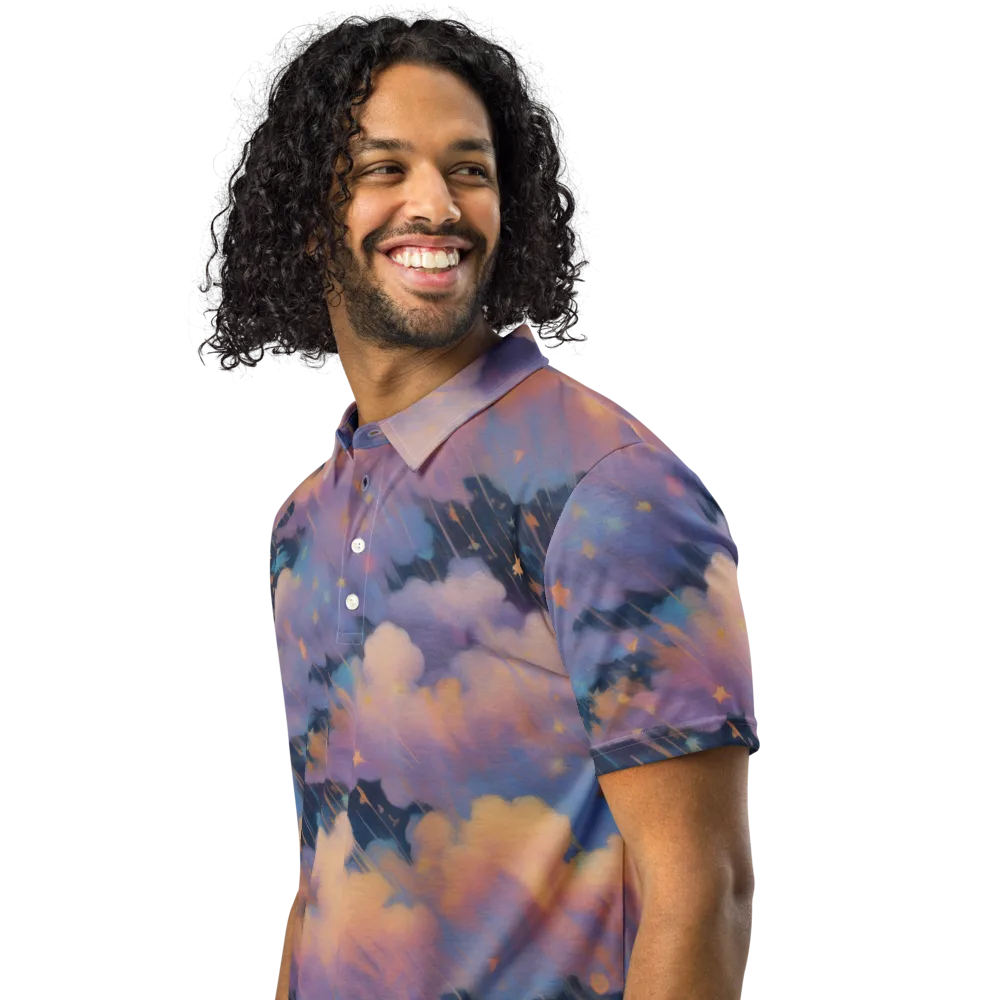Velvet Comet Drift on Men's Slim Fit Polo Shirt — Left Front