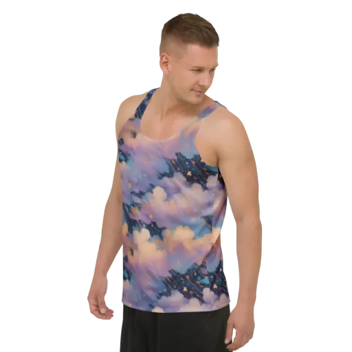 Velvet Comet Drift on a Men's Tank Top