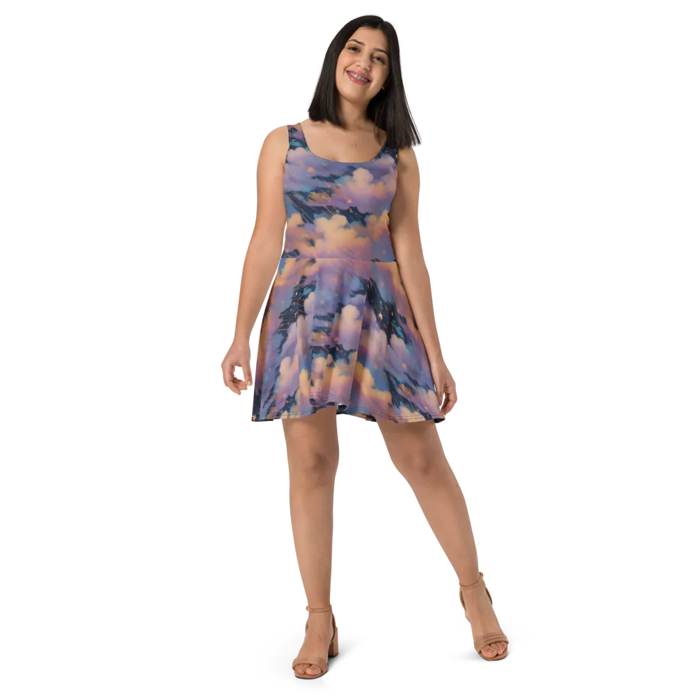 Velvet Comet Drift on Skater Dress — Front