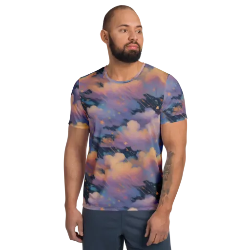 Velvet Comet Drift on a Men's Athletic T-Shirt