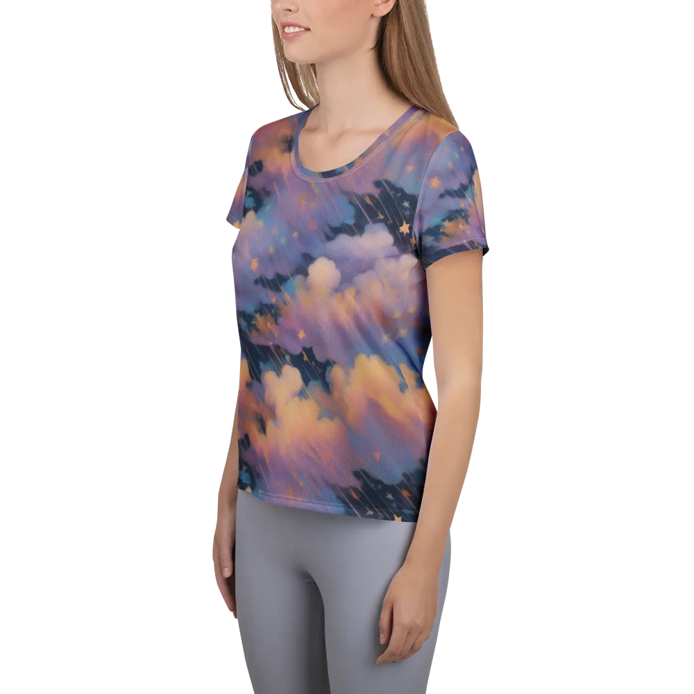 Velvet Comet Drift on Women's Athletic T-Shirt — Left