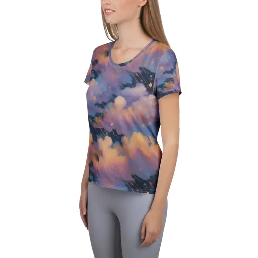 Velvet Comet Drift on a Women's Athletic T-Shirt