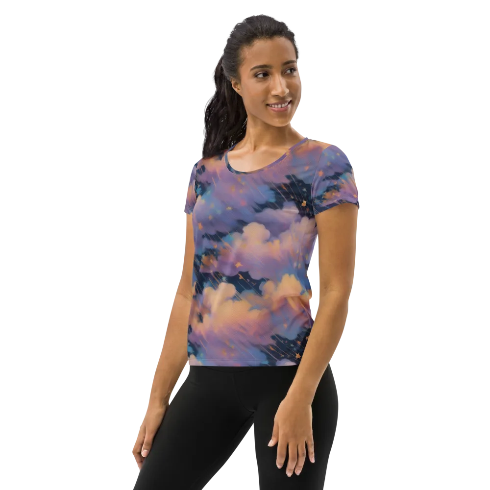 Velvet Comet Drift on Women's Athletic T-Shirt — Left