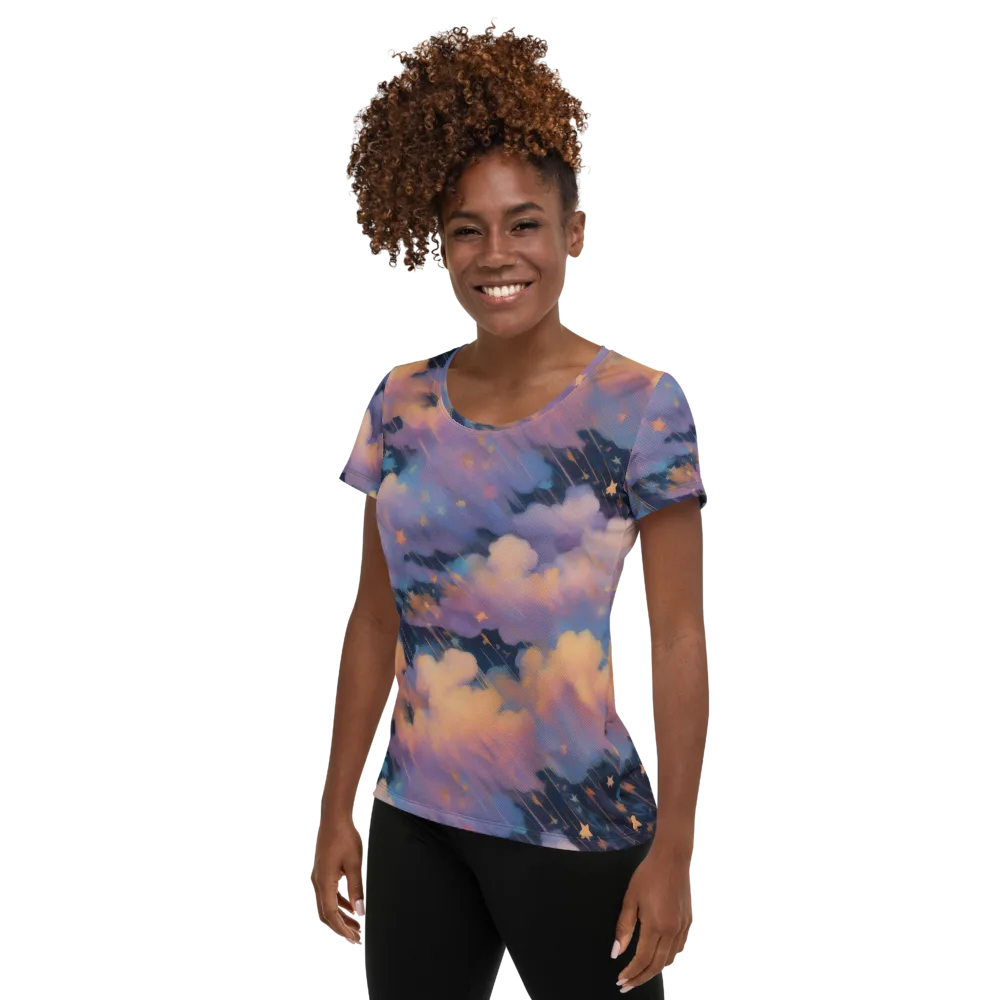 Velvet Comet Drift on Women's Athletic T-Shirt — Left