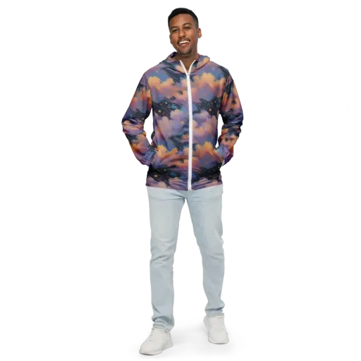 Velvet Comet Drift on a Men's Windbreaker