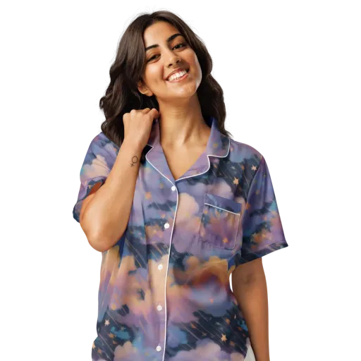Velvet Comet Drift on a Women's Short Sleeve Pajama Top