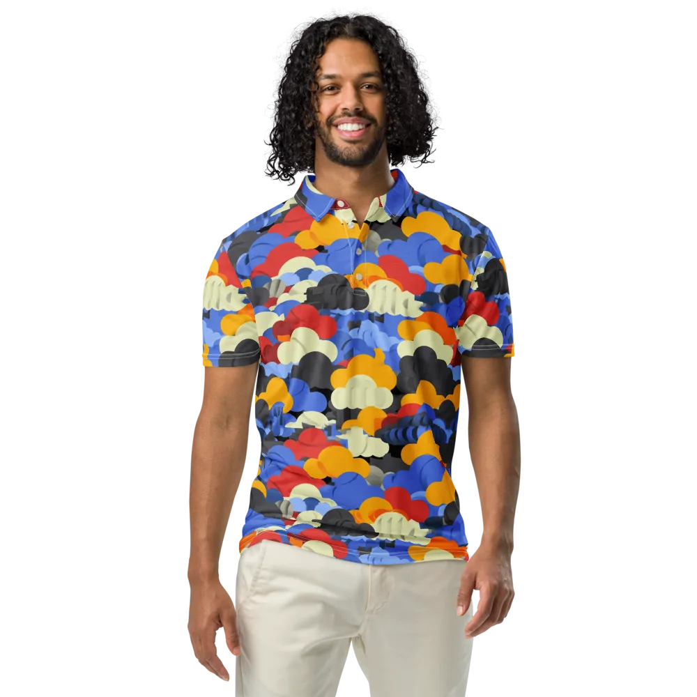 Cloudburst Chromatic on Men's Slim Fit Polo Shirt — Front