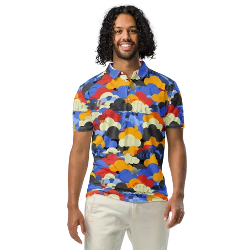 Cloudburst Chromatic on a Men's Slim Fit Polo Shirt