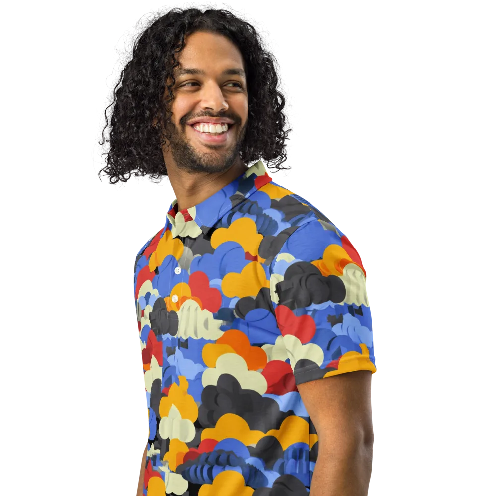 Cloudburst Chromatic on Men's Slim Fit Polo Shirt — Left Front