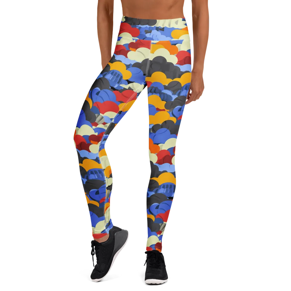 Cloudburst Chromatic on Yoga Leggings — Front