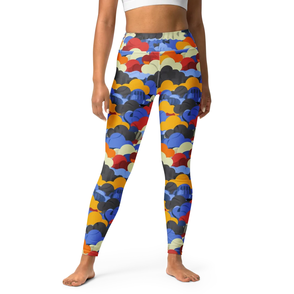 Cloudburst Chromatic on Yoga Leggings — Front
