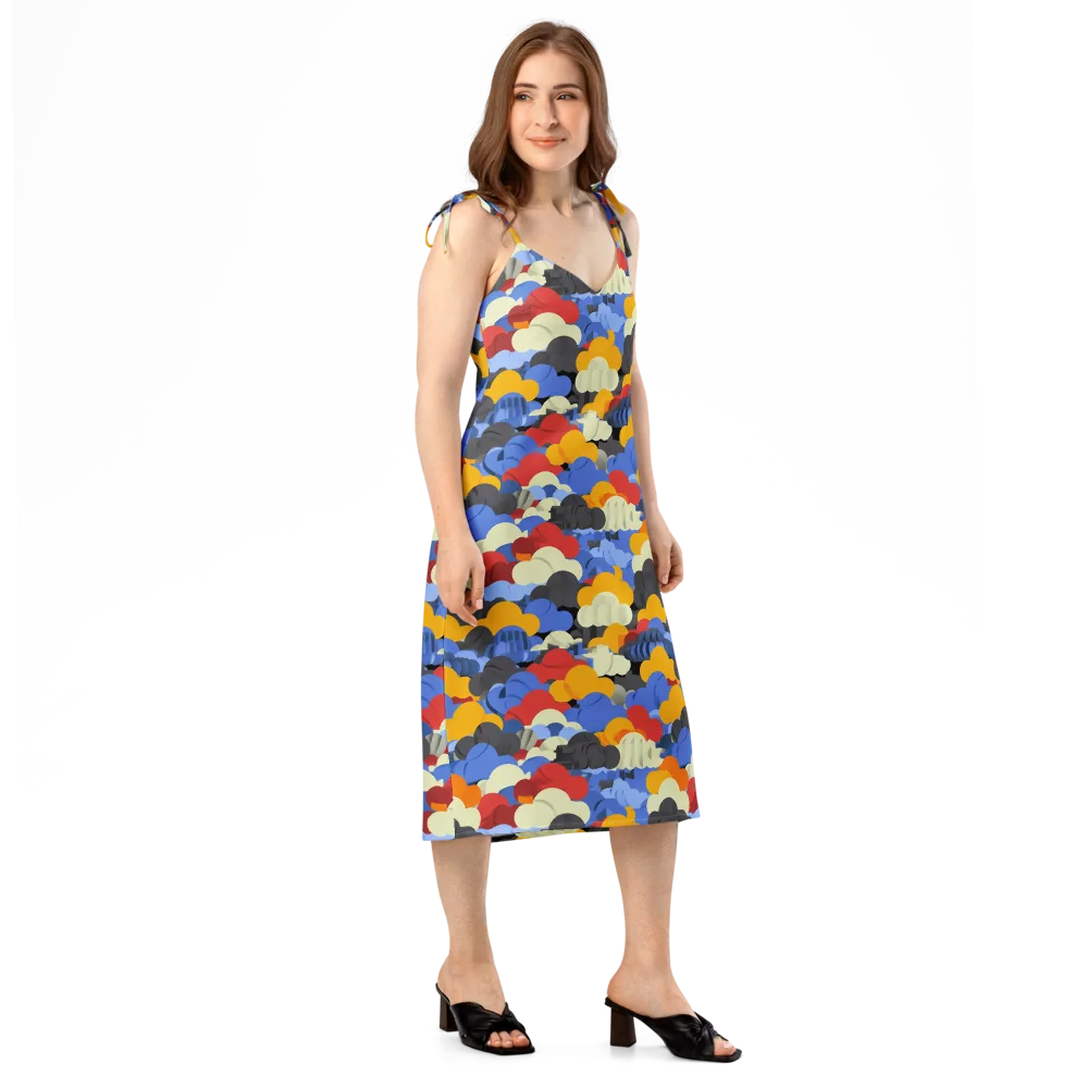 Cloudburst Chromatic on Slip Dress — Right Front