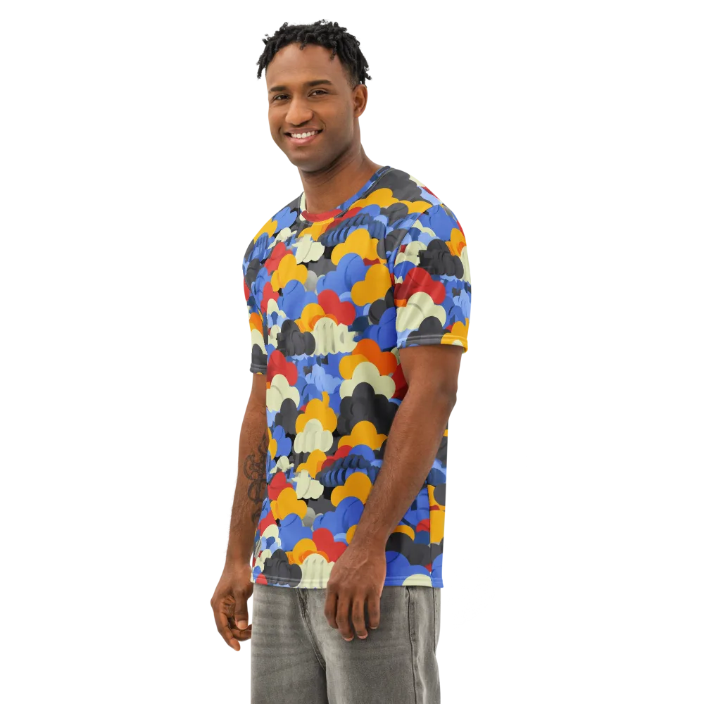 Cloudburst Chromatic on Men's Cotton Crew Neck T-Shirt — Left Front