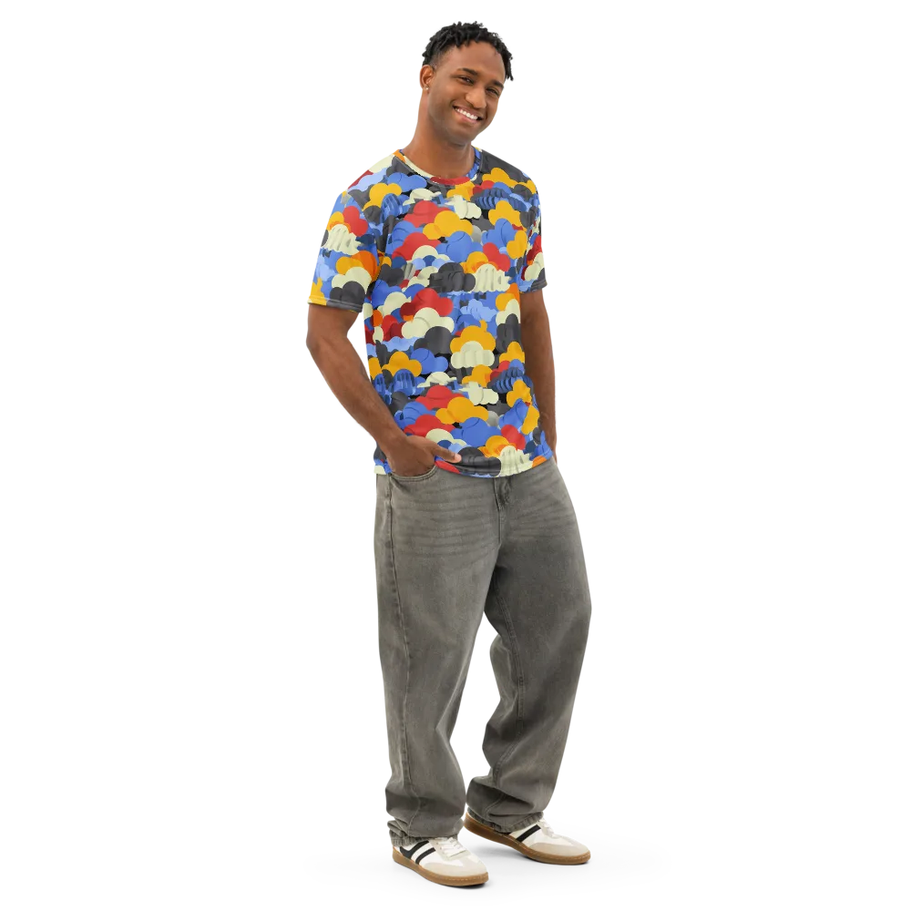 Cloudburst Chromatic on Men's Cotton Crew Neck T-Shirt — Right Front