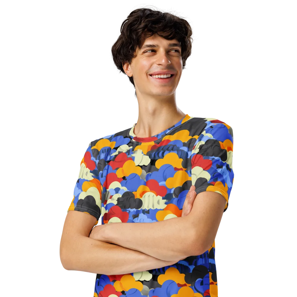 Cloudburst Chromatic on Men's Crew Neck T-Shirt — Left Front