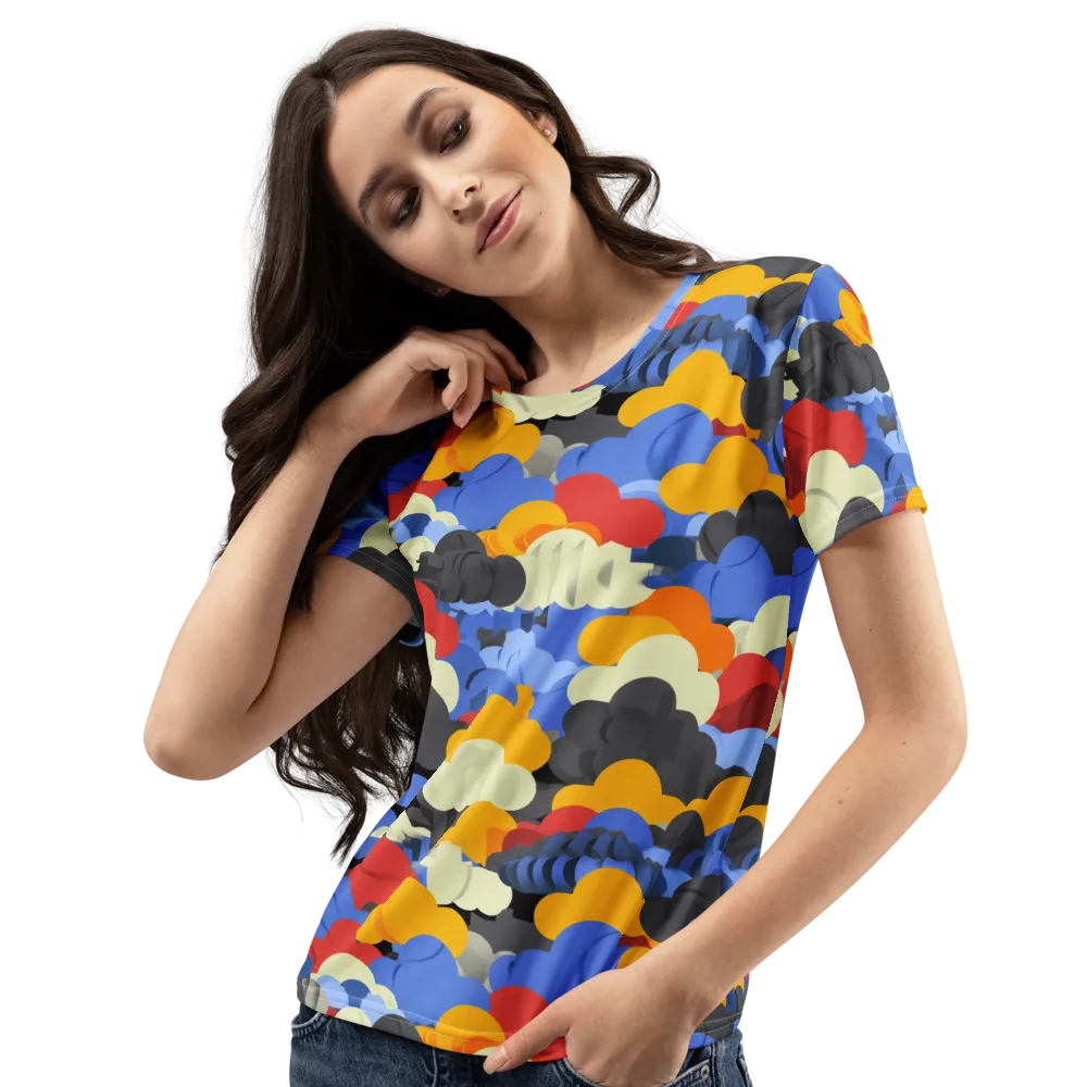 Cloudburst Chromatic on Women's Crew Neck T-Shirt — Left Front
