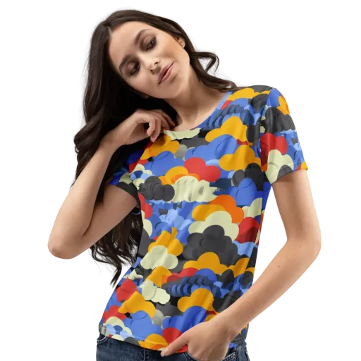 Cloudburst Chromatic on a Women's Crew Neck T-Shirt