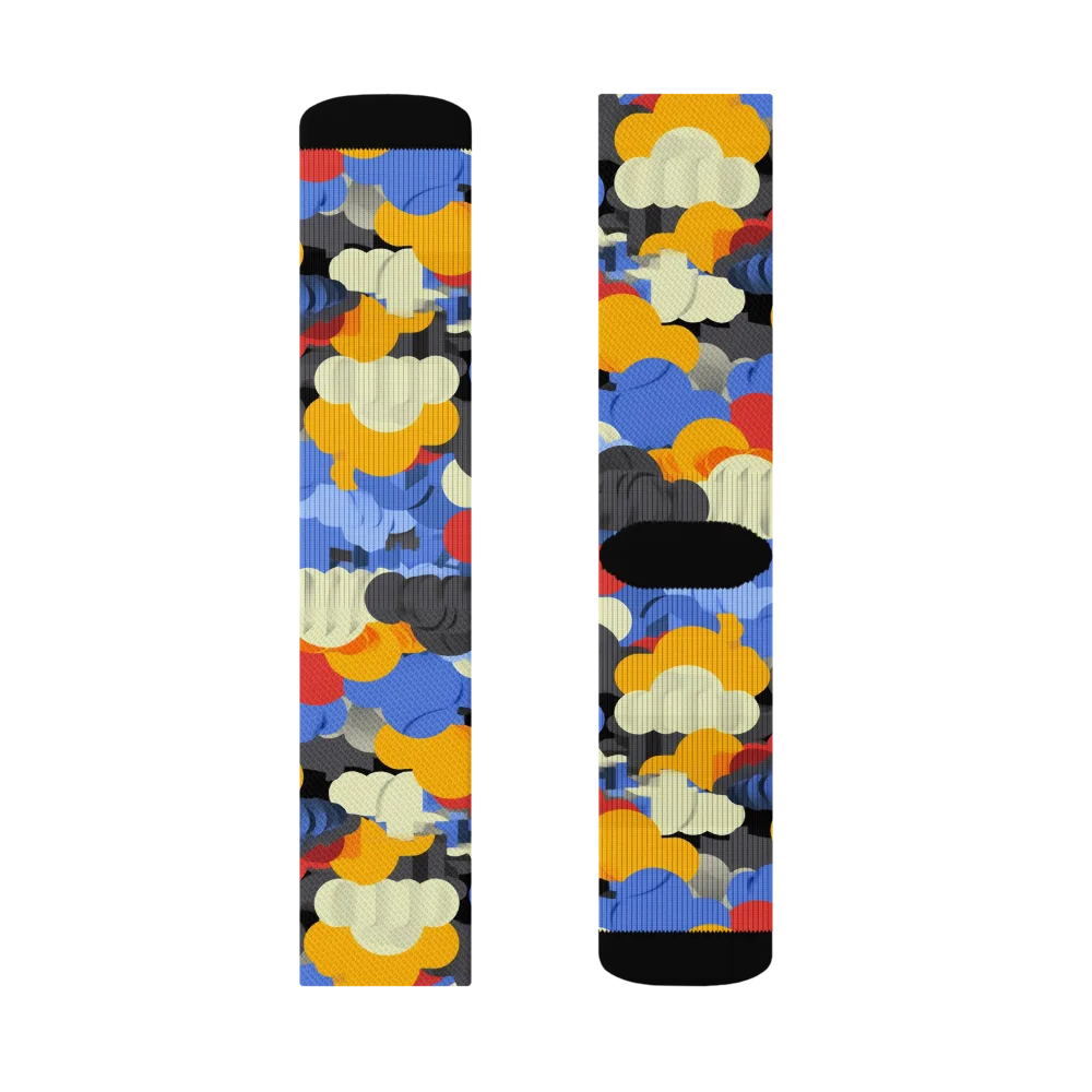 Cloudburst Chromatic on Socks — Left Sock