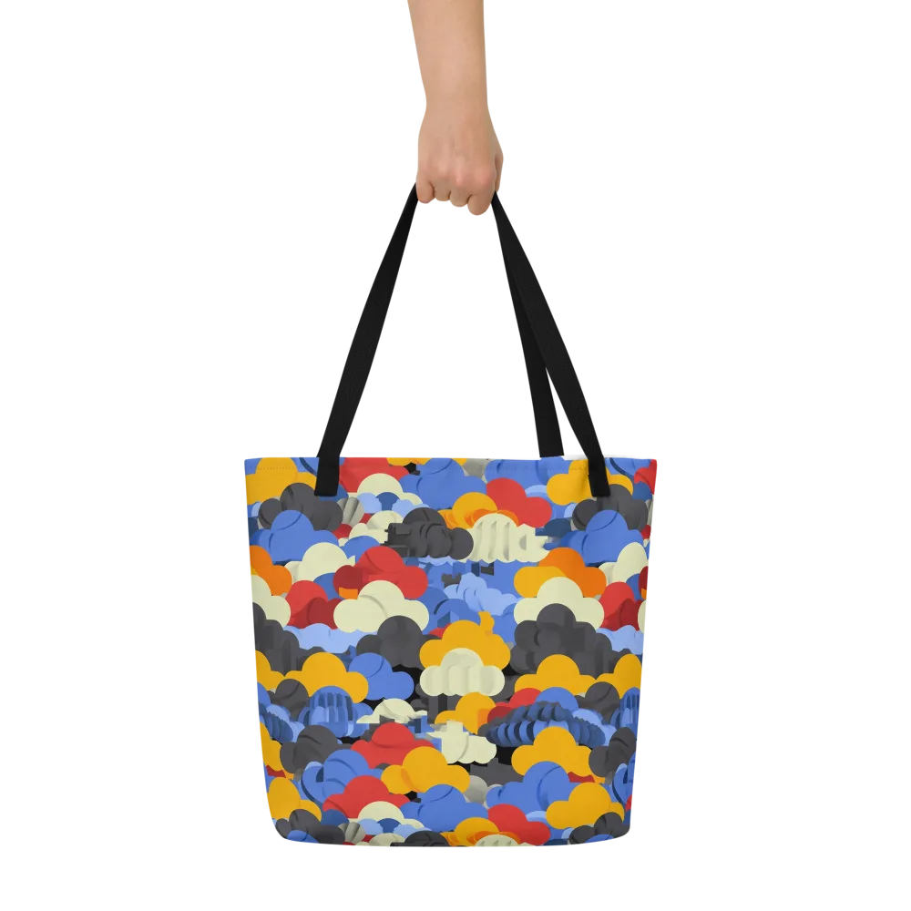 Cloudburst Chromatic on Large Tote Bag W/ Pocket — Front