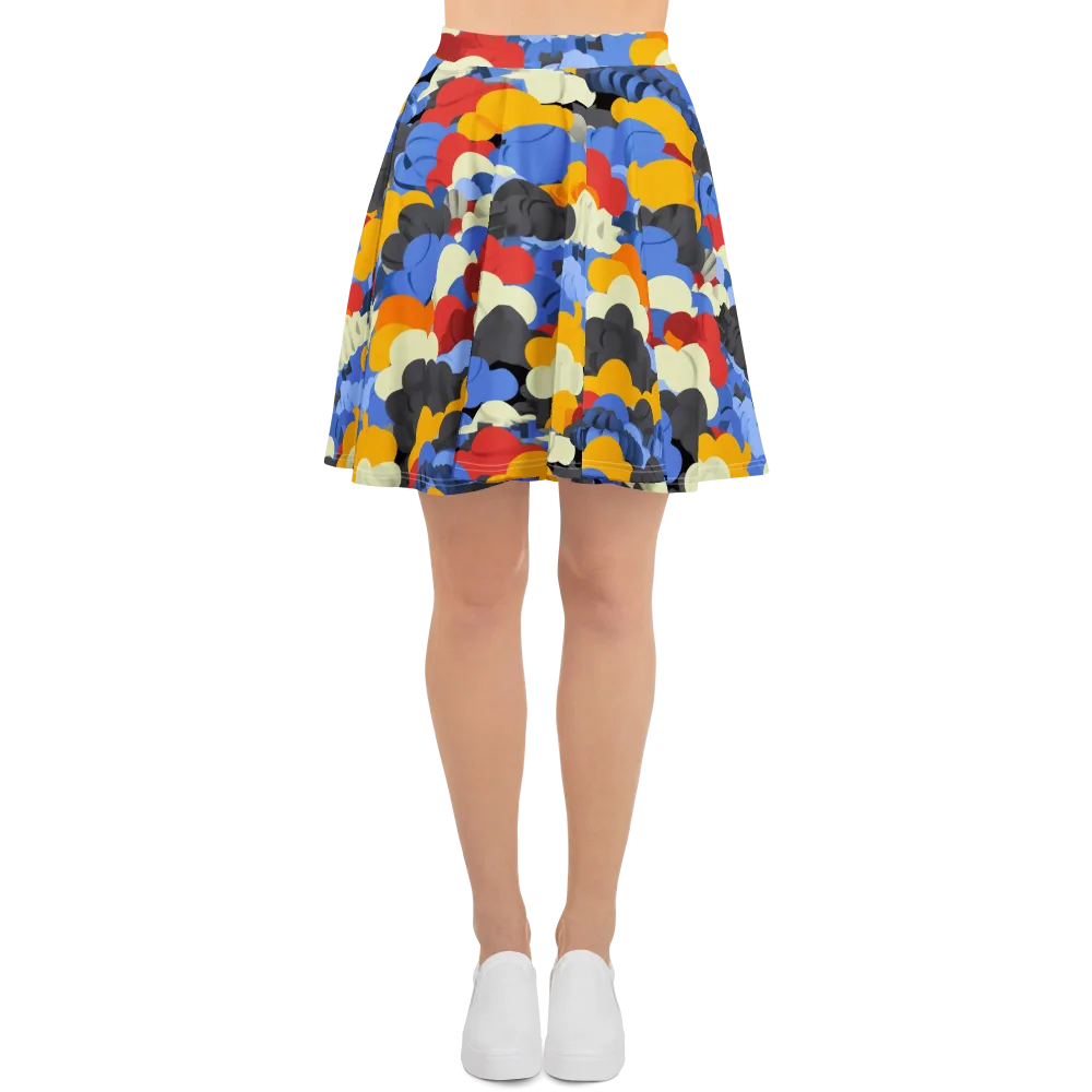 Cloudburst Chromatic on Skater Skirt — Front