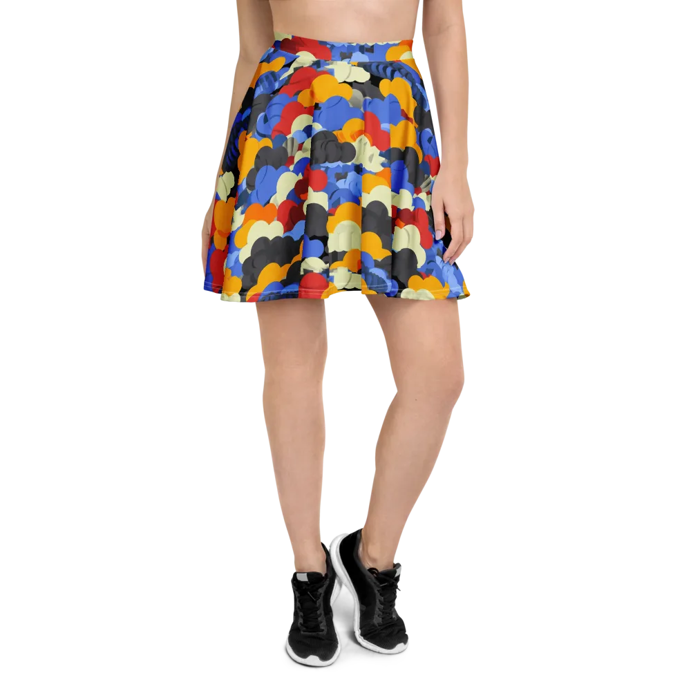 Cloudburst Chromatic on Skater Skirt — Front