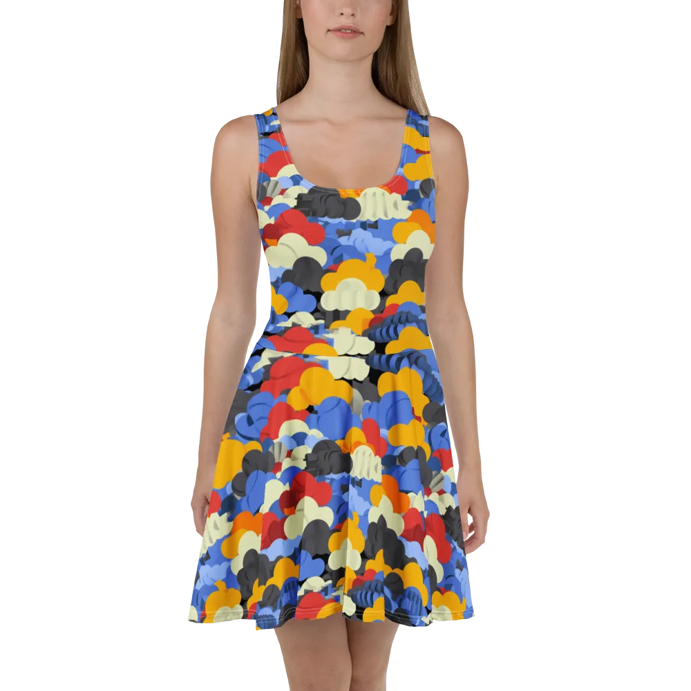 Cloudburst Chromatic on Skater Dress — Front