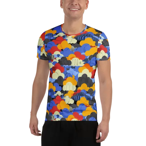 Cloudburst Chromatic on a Men's Athletic T-Shirt