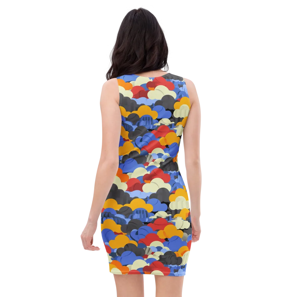 Cloudburst Chromatic on Bodycon Dress — Back