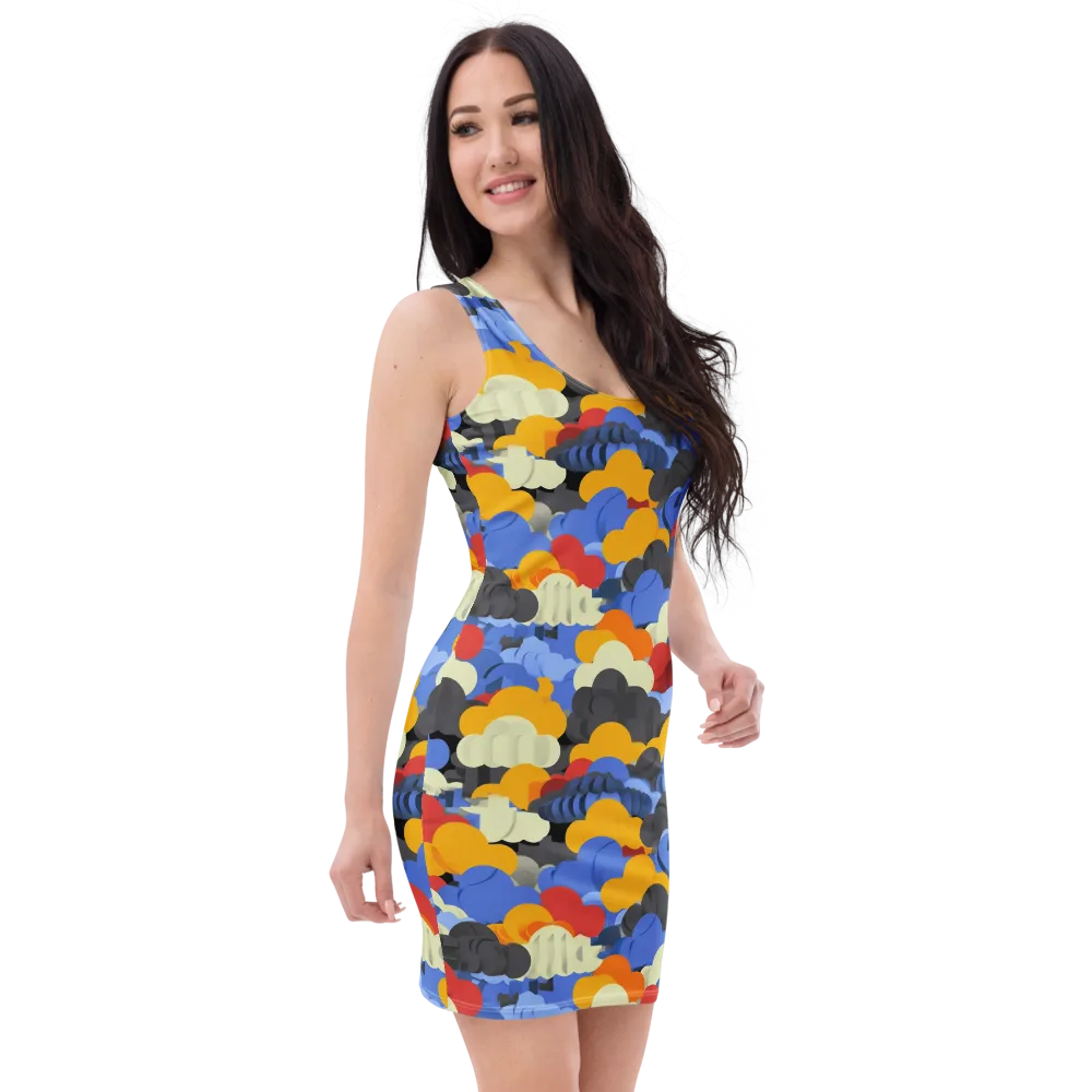 Cloudburst Chromatic on Bodycon Dress — Right Front
