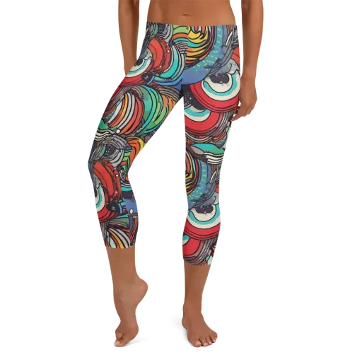 Neon Pond Sonata on a Capri Leggings