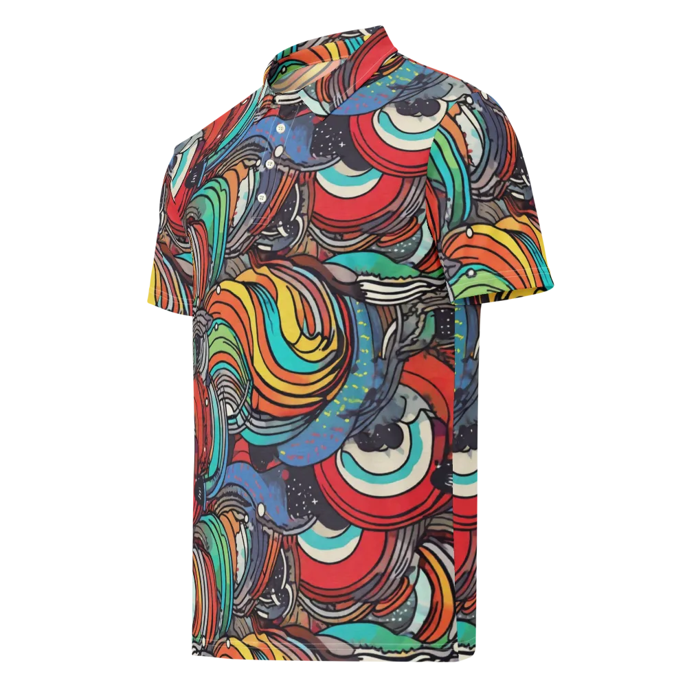 Neon Pond Sonata on Men's Slim Fit Polo Shirt — Left Front