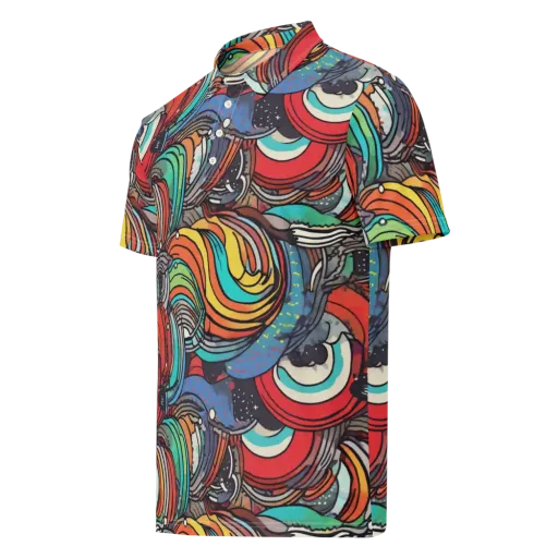 Neon Pond Sonata on a Men's Slim Fit Polo Shirt