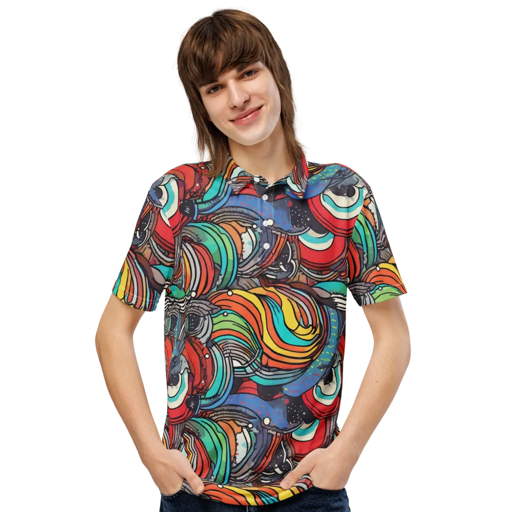 Neon Pond Sonata on Men's Slim Fit Polo Shirt — Front