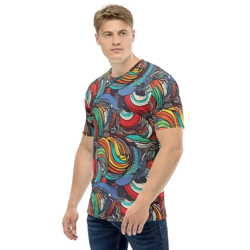 Neon Pond Sonata on a Men's Crew Neck T-Shirt
