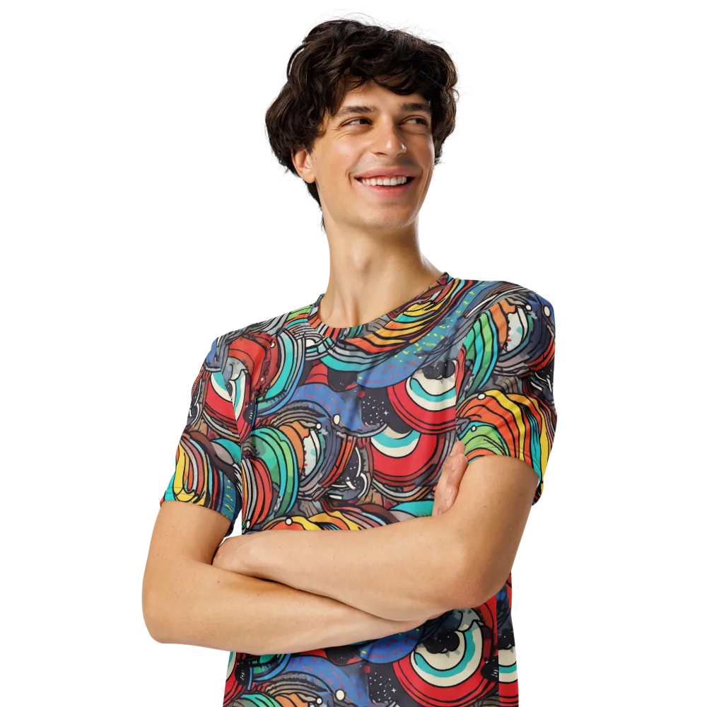 Neon Pond Sonata on Men's Crew Neck T-Shirt — Left Front