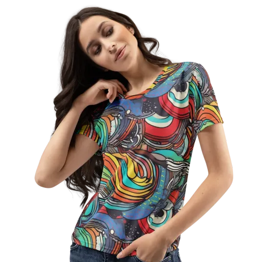 Neon Pond Sonata on a Women's Crew Neck T-Shirt