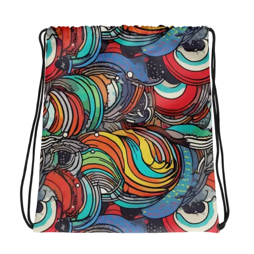 Neon Pond Sonata on a Drawstring Bag